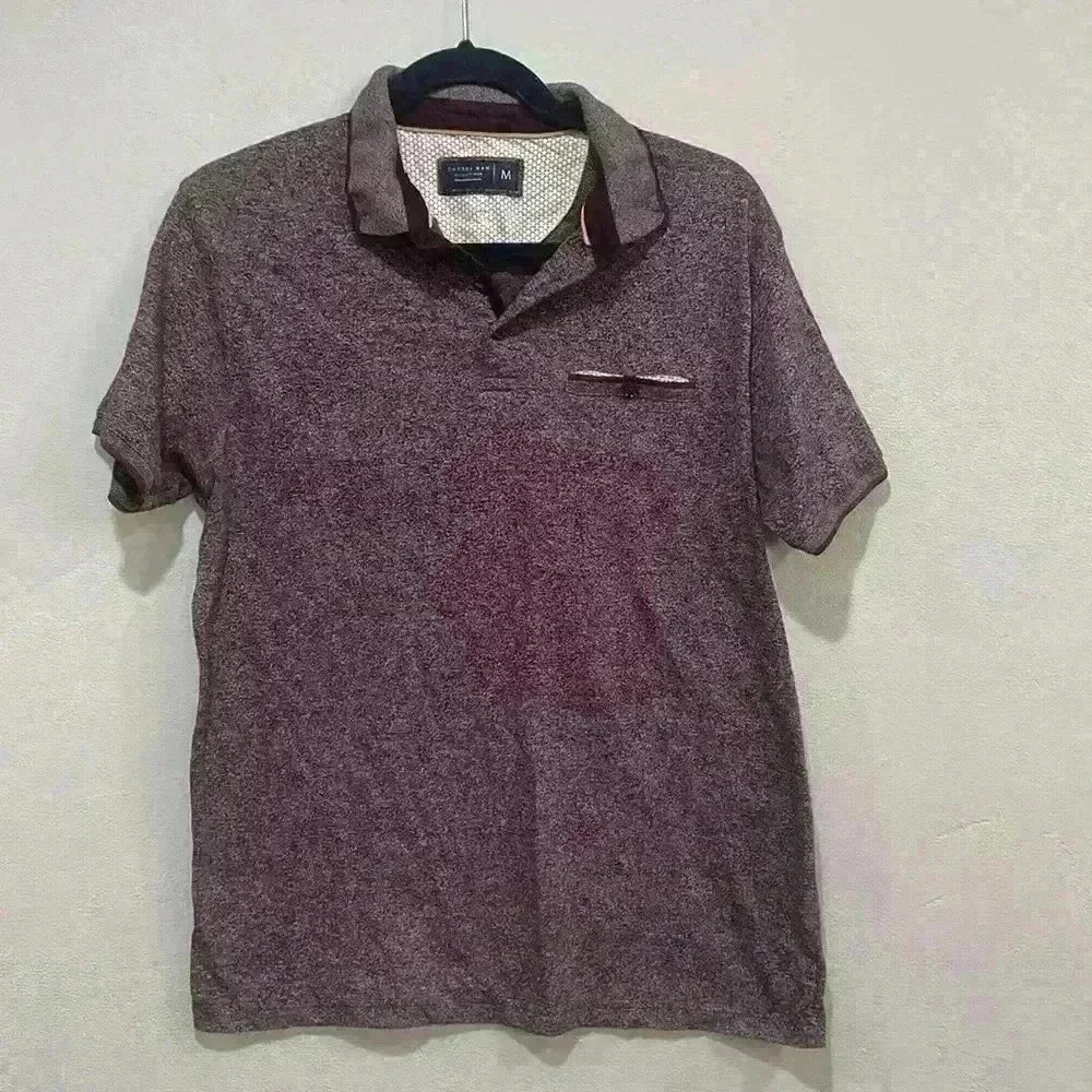 Cactus Man Polo Shirt Men's Medium Purple Heather Cotton Knit